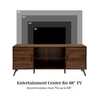 60-inch Mid-Century Modern 2-Door TV Stand