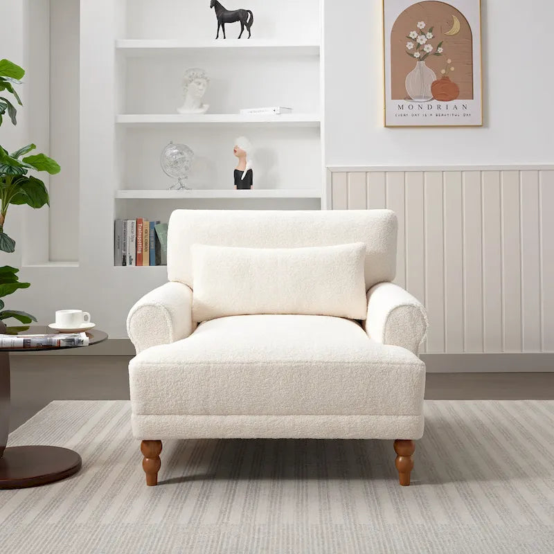 37.8 Velvet Accent Chair with Ergonomic Lumbar Support