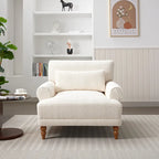 37.8 Velvet Accent Chair with Ergonomic Lumbar Support