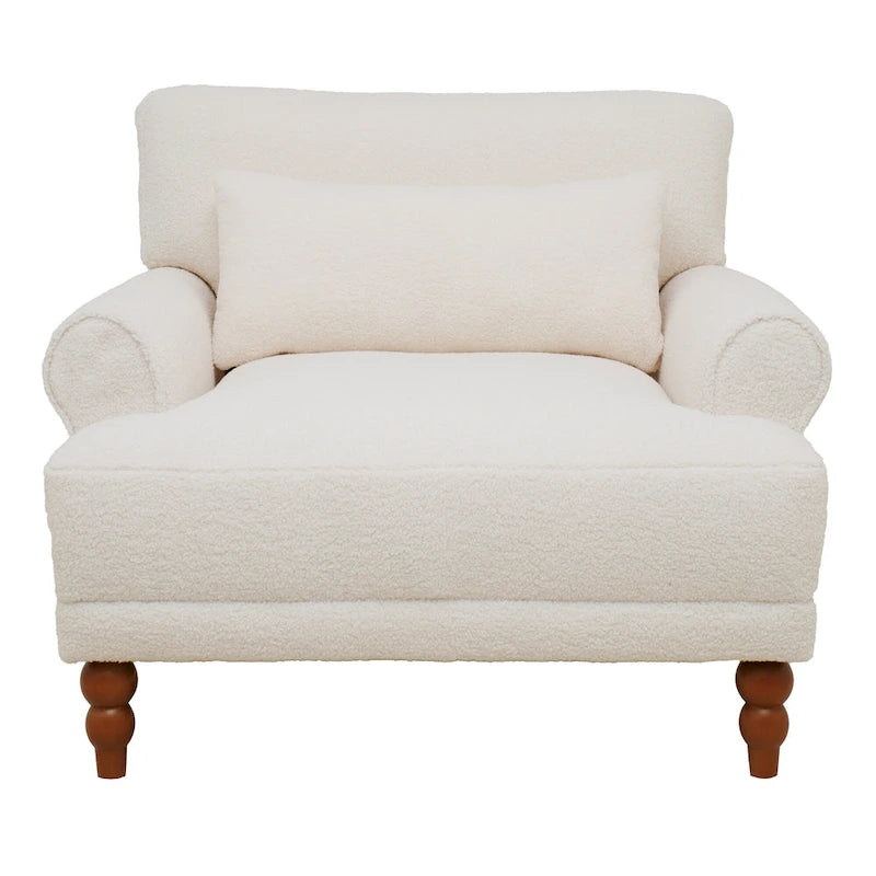 37.8 Velvet Accent Chair with Ergonomic Lumbar Support