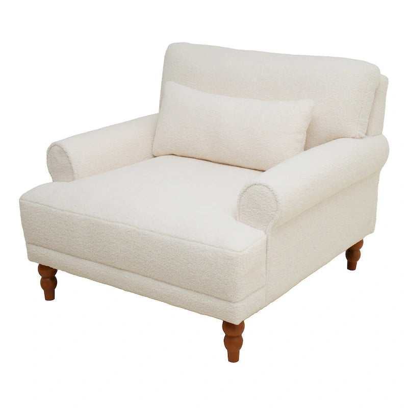 37.8 Velvet Accent Chair with Ergonomic Lumbar Support