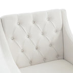 Beige 30 Upholstered Tufted Arm Chair with Lumbar Pillow