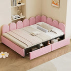 Full Size Upholstered Daybed with 2 Drawers