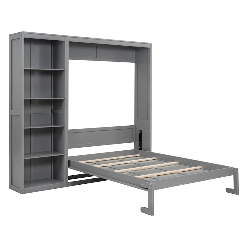 Full Size Murphy Bed Wall Bed with Shelves