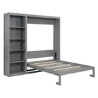 Full Size Murphy Bed Wall Bed with Shelves