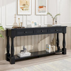 Mediterranean Console Table with 3 Storage Drawers and Open Bottom Shelf for Home Entryway and Hotel