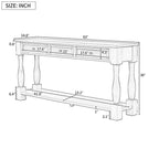 Mediterranean Console Table with 3 Storage Drawers and Open Bottom Shelf for Home Entryway and Hotel