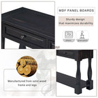 Mediterranean Console Table with 3 Storage Drawers and Open Bottom Shelf for Home Entryway and Hotel