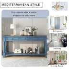 Mediterranean Console Table with 3 Storage Drawers and Open Bottom Shelf for Home Entryway and Hotel