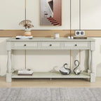 Mediterranean Console Table with 3 Storage Drawers and Open Bottom Shelf for Home Entryway and Hotel