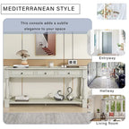 Mediterranean Console Table with 3 Storage Drawers and Open Bottom Shelf for Home Entryway and Hotel