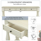 Mediterranean Console Table with 3 Storage Drawers and Open Bottom Shelf for Home Entryway and Hotel