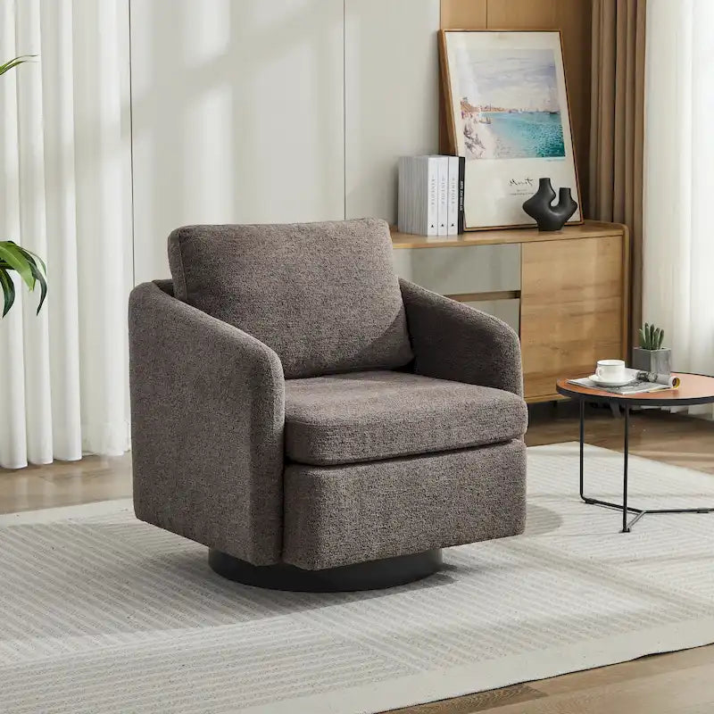 Chenille Swivel Accent Chair with Sleek Modern Design and Plush Cushioning - 31.5W