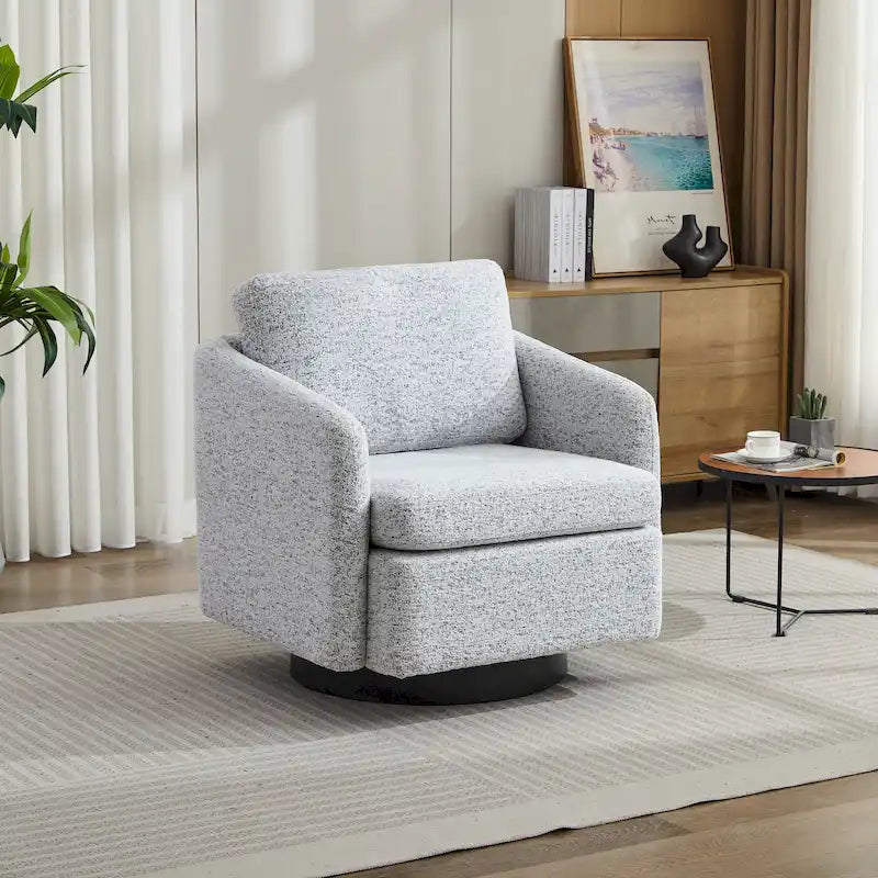 Chenille Swivel Accent Chair with Sleek Modern Design and Plush Cushioning - 31.5W
