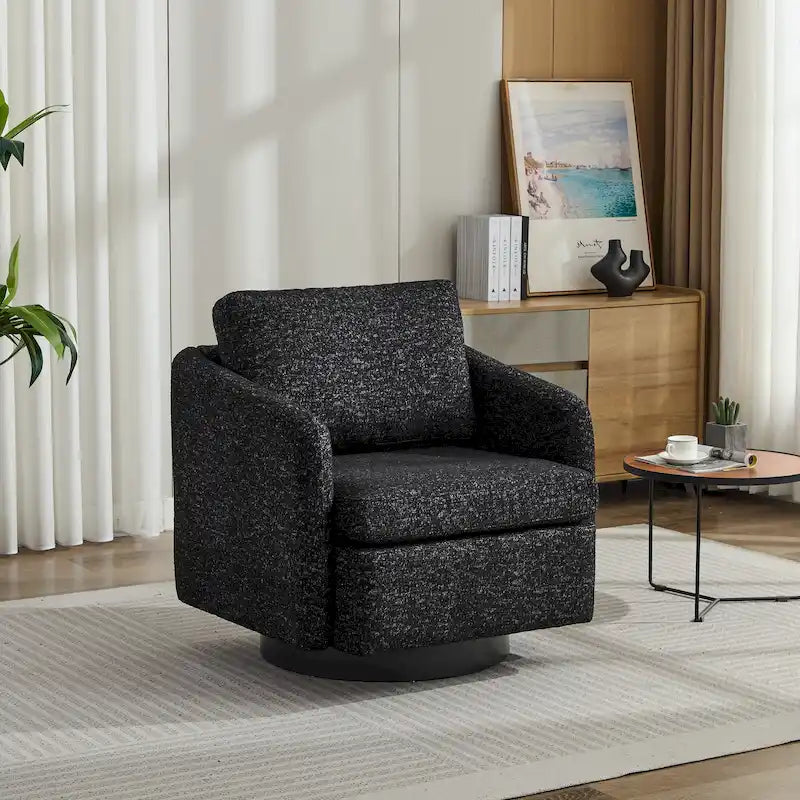 Chenille Swivel Accent Chair with Sleek Modern Design and Plush Cushioning - 31.5W