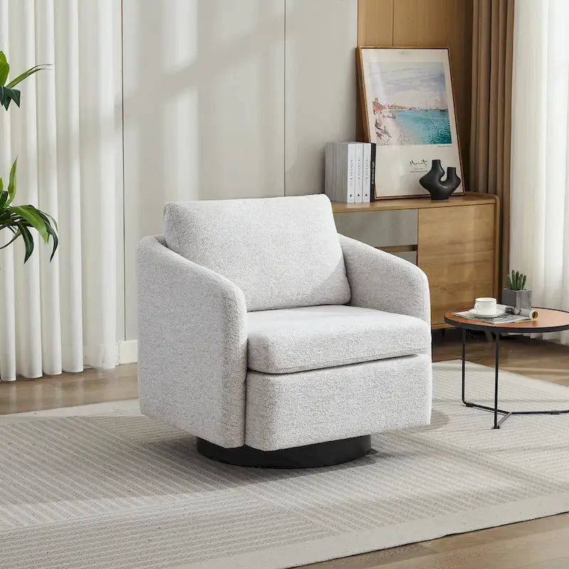 Chenille Swivel Accent Chair with Sleek Modern Design and Plush Cushioning - 31.5W