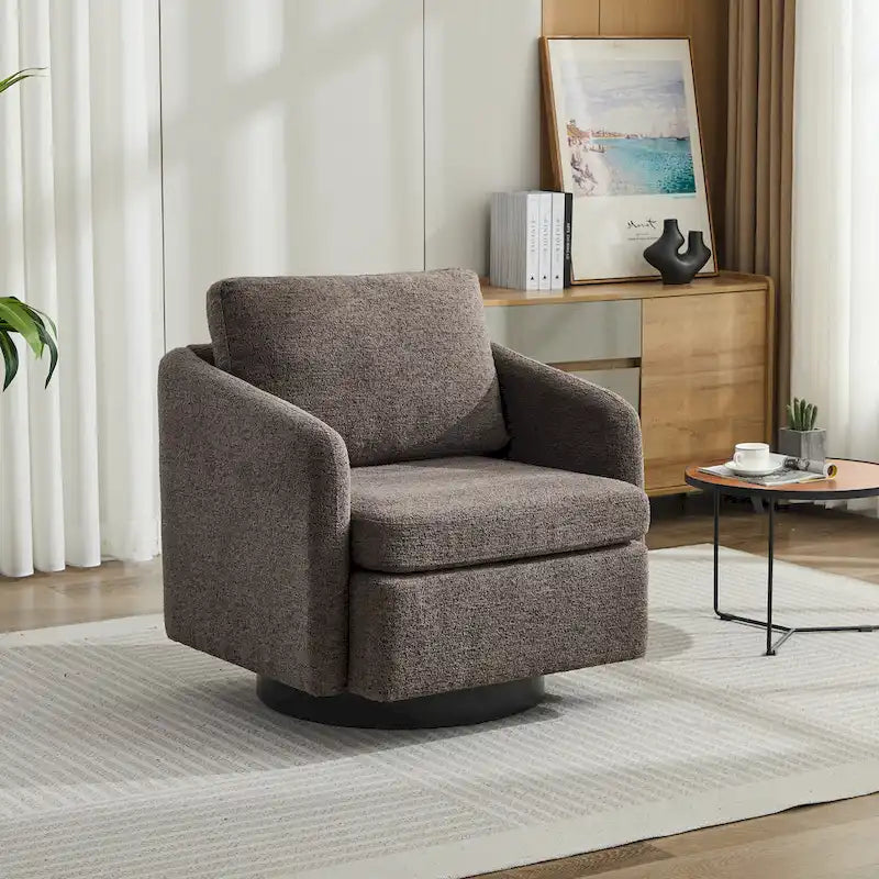 Chenille Swivel Accent Chair with Sleek Modern Design and Plush Cushioning - 31.5W