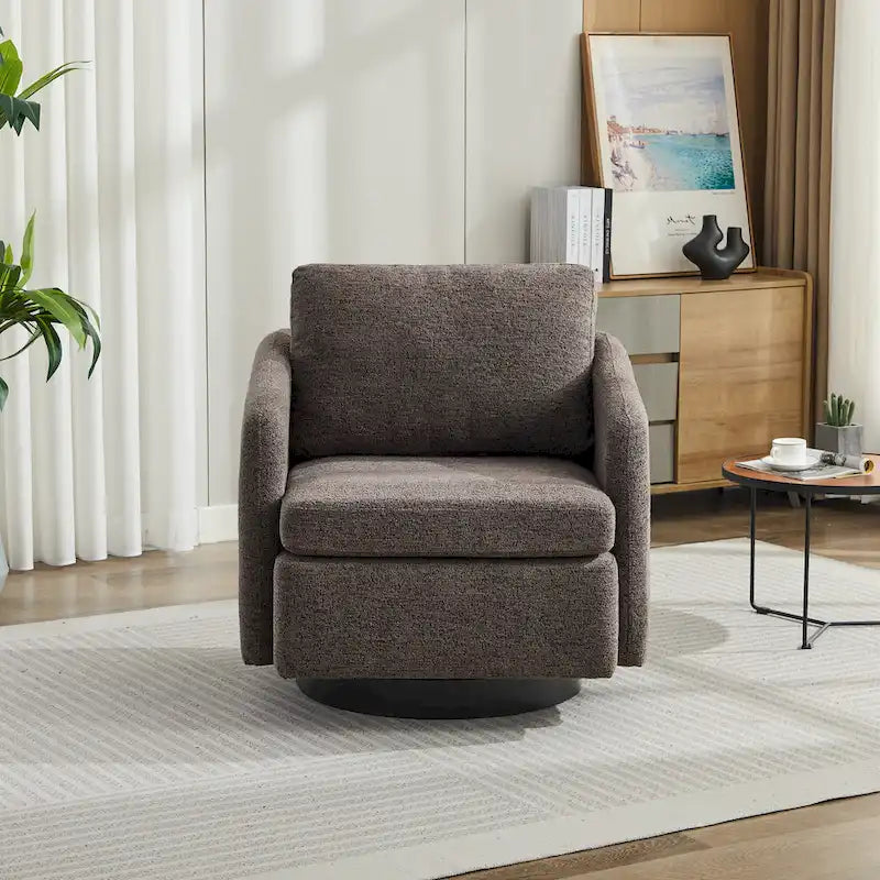 Chenille Swivel Accent Chair with Sleek Modern Design and Plush Cushioning - 31.5W