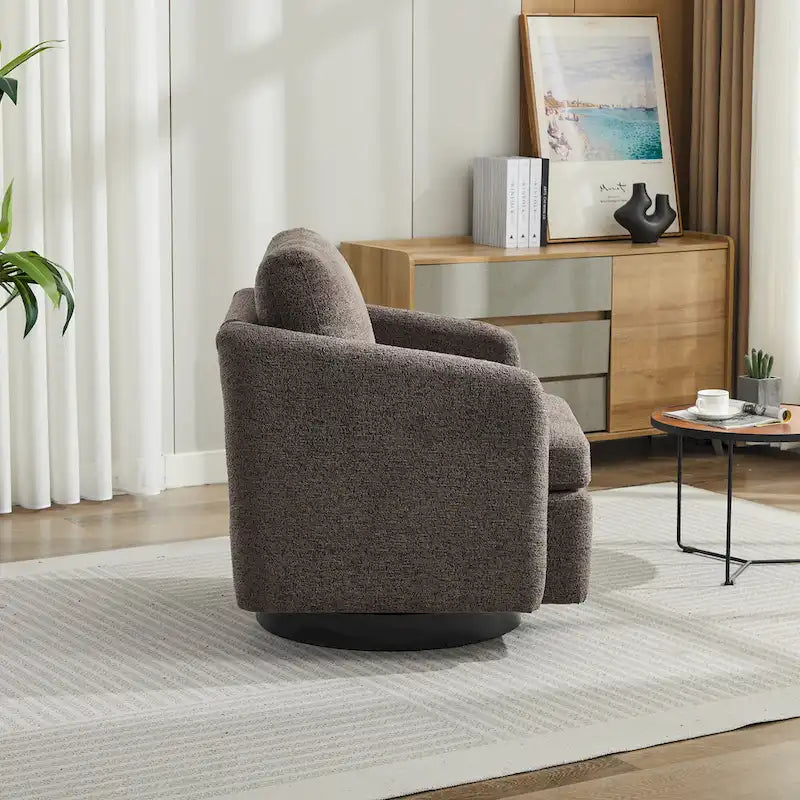 Chenille Swivel Accent Chair with Sleek Modern Design and Plush Cushioning - 31.5W