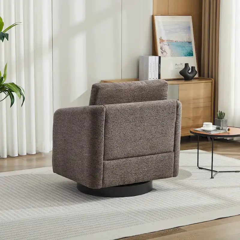 Chenille Swivel Accent Chair with Sleek Modern Design and Plush Cushioning - 31.5W
