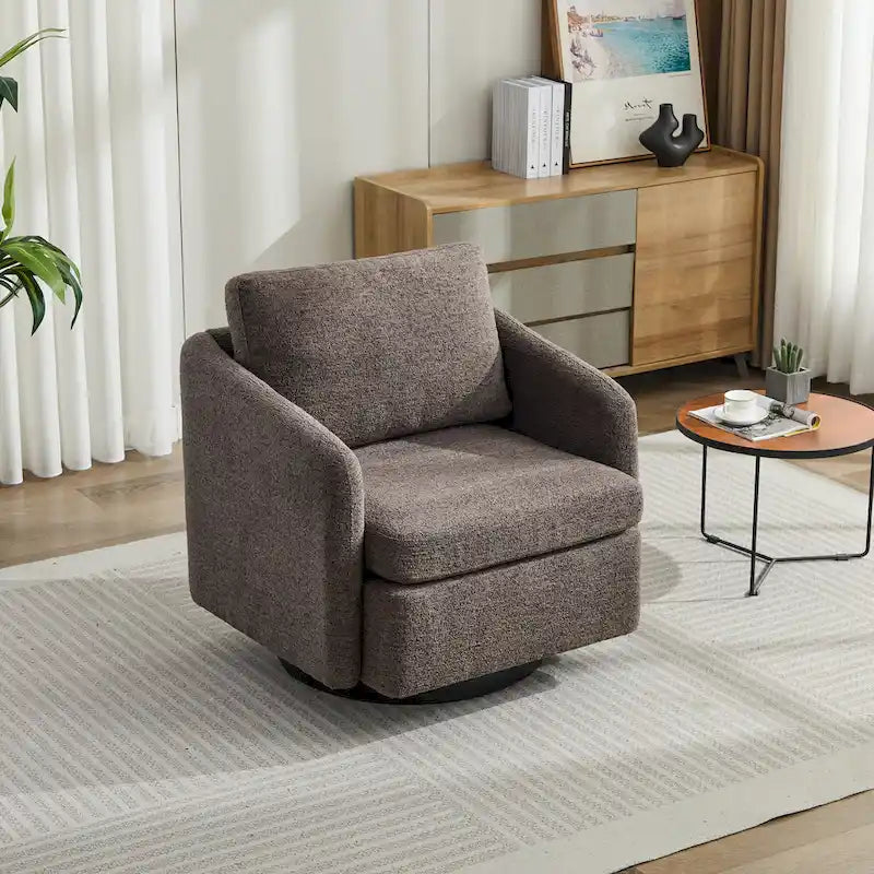 Chenille Swivel Accent Chair with Sleek Modern Design and Plush Cushioning - 31.5W