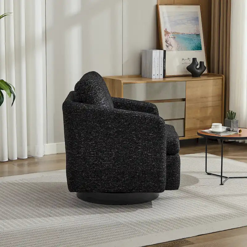 Chenille Swivel Accent Chair with Sleek Modern Design and Plush Cushioning - 31.5W