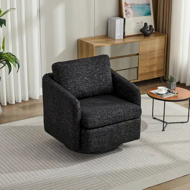 Chenille Swivel Accent Chair with Sleek Modern Design and Plush Cushioning - 31.5W