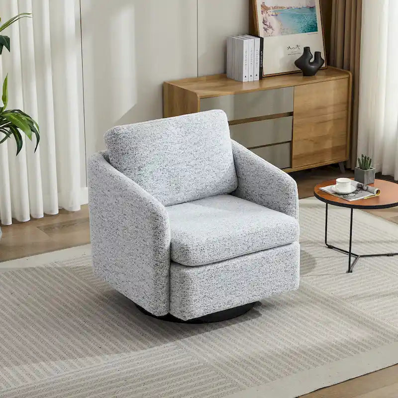 Chenille Swivel Accent Chair with Sleek Modern Design and Plush Cushioning - 31.5W