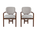 Harper Mordern Upholstered Rubberwood Arm Dining Chairs (Set of 2)