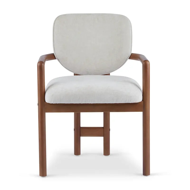 Harper Mordern Upholstered Rubberwood Arm Dining Chairs (Set of 2)