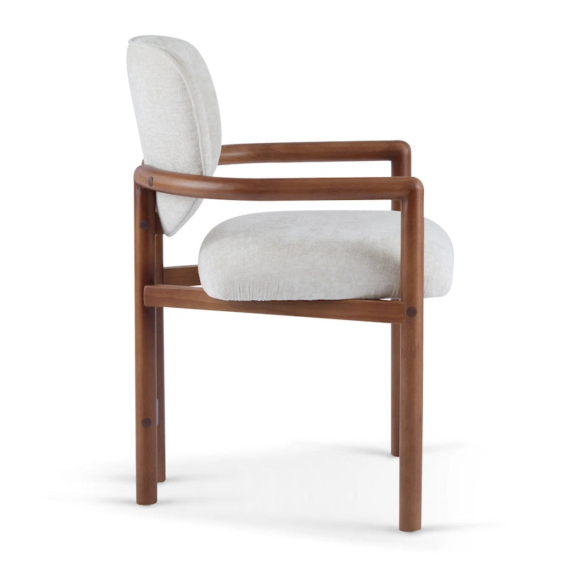 Harper Mordern Upholstered Rubberwood Arm Dining Chairs (Set of 2)