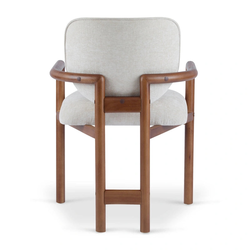 Harper Mordern Upholstered Rubberwood Arm Dining Chairs (Set of 2)