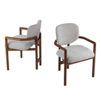Harper Mordern Upholstered Rubberwood Arm Dining Chairs (Set of 2)