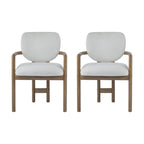 Harper Mordern Upholstered Rubberwood Arm Dining Chairs (Set of 2)