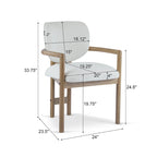 Harper Mordern Upholstered Rubberwood Arm Dining Chairs (Set of 2)