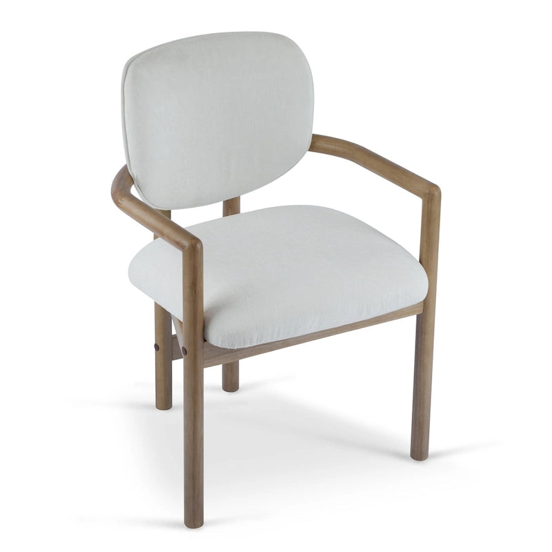 Harper Mordern Upholstered Rubberwood Arm Dining Chairs (Set of 2)