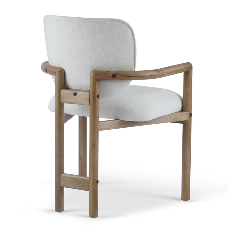 Harper Mordern Upholstered Rubberwood Arm Dining Chairs (Set of 2)