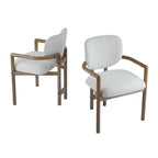 Harper Mordern Upholstered Rubberwood Arm Dining Chairs (Set of 2)