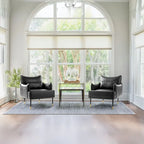 2 29.5W Mid-Century Modern Leatherette Armchairs With Side Pocket - 29.5 W x 32 H x 28.75 D