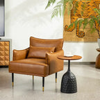 2 29.5W Mid-Century Modern Leatherette Armchairs With Side Pocket - 29.5 W x 32 H x 28.75 D