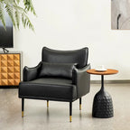 2 29.5W Mid-Century Modern Leatherette Armchairs With Side Pocket - 29.5 W x 32 H x 28.75 D