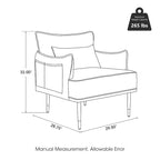 2 29.5W Mid-Century Modern Leatherette Armchairs With Side Pocket - 29.5 W x 32 H x 28.75 D