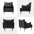 2 29.5W Mid-Century Modern Leatherette Armchairs With Side Pocket - 29.5 W x 32 H x 28.75 D