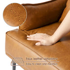 2 29.5W Mid-Century Modern Leatherette Armchairs With Side Pocket - 29.5 W x 32 H x 28.75 D