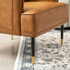 2 29.5W Mid-Century Modern Leatherette Armchairs With Side Pocket - 29.5 W x 32 H x 28.75 D