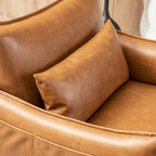 2 29.5W Mid-Century Modern Leatherette Armchairs With Side Pocket - 29.5 W x 32 H x 28.75 D