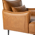 2 29.5W Mid-Century Modern Leatherette Armchairs With Side Pocket - 29.5 W x 32 H x 28.75 D