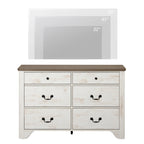 Farmhouse Dresser TV Stand with 6 Drawers for TVs up to 55-inch, Wood Entertainment Center with Storage