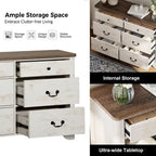 Farmhouse Dresser TV Stand with 6 Drawers for TVs up to 55-inch, Wood Entertainment Center with Storage