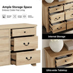 Farmhouse Dresser TV Stand with 6 Drawers for TVs up to 55-inch, Wood Entertainment Center with Storage